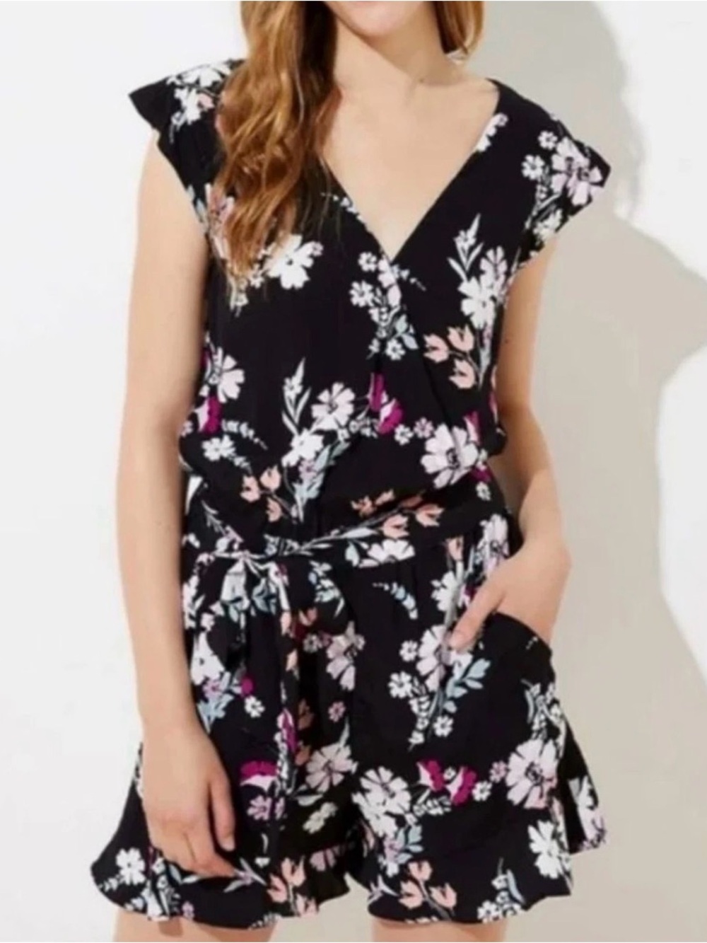 Ann Taylor LOFT Garden Floral Ruffle Romper. NWOT. Size S.
